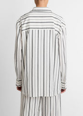Resort Stripe Oversized Button-Front Shirt in Long Sleeve | VINCE Women