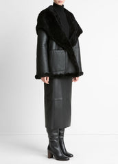 Shearling Hooded Jacket in Jackets | VINCE Women
