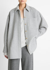 Double-Face Wool & Cashmere-Blend Shirt Jacket in Jackets | VINCE Women