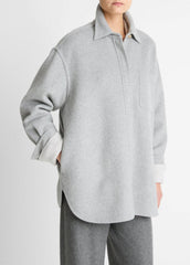 Double-Face Wool & Cashmere-Blend Shirt Jacket in Jackets | VINCE Women