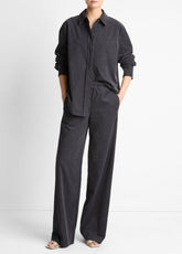 Cotton Corduroy Pull-On Pant in Wide Leg | VINCE Women