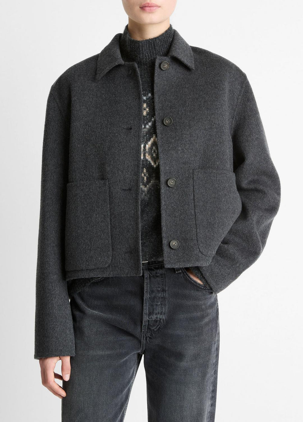 Wool & Cashmere-Blend Short Jacket in Jackets | VINCE Women