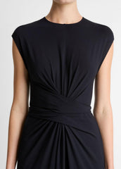 Jersey Wrap Midi Dress in Dresses | VINCE Women