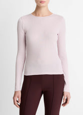 Ribbed Pima Cotton Long-Sleeve T-Shirt in Long Sleeve | VINCE Women