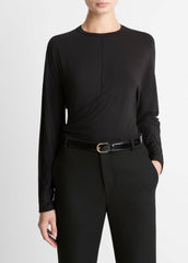 Fixed-Drape Long-Sleeve T-Shirt in Long Sleeve | VINCE Women