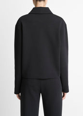 Cotton-Blend Half-Zip Pullover in Long Sleeve | VINCE Women