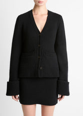 Double-Face Wool & Cashmere-Blend Cardigan in Cardigans | VINCE Women