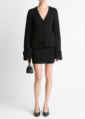 Double-Face Wool & Cashmere-Blend Cardigan in Cardigans | VINCE Women
