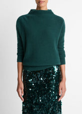 Plush Cashmere Funnel-Neck Sweater in Turtleneck | VINCE Women