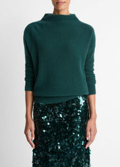 Plush Cashmere Funnel-Neck Sweater in Turtleneck | VINCE Women