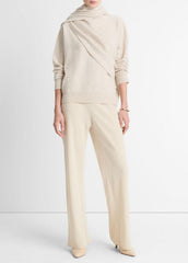 Draped-Shawl Wool-Cashmere Sweater in Turtleneck | VINCE Women