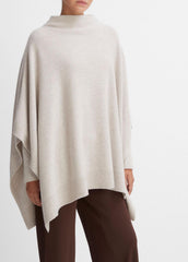 Merino Wool-Cashmere Funnel-Neck Poncho in Accessories | VINCE Women