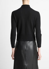Cashmere-Silk Three-Quarter-Sleeve Mock-Neck Sweater in Turtleneck | VINCE Women