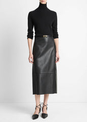 Cashmere-Silk Three-Quarter-Sleeve Mock-Neck Sweater in Turtleneck | VINCE Women