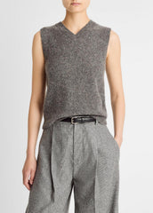Donegal Plush Cashmere Sweater Vest in V-Neck | VINCE Women