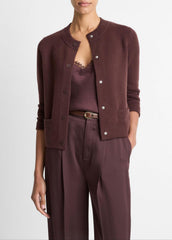 Wool-Blend Shrunken Snap Cardigan in Cardigans | VINCE Women
