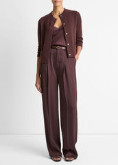 Wool-Blend Shrunken Snap Cardigan in Cardigans | VINCE Women