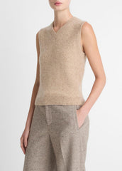 Donegal Plush Cashmere Sweater Vest in V-Neck | VINCE Women