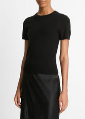 Wool & Cashmere-Blend Short-Sleeve Sweater in Crew Neck | VINCE Women