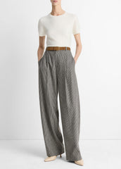 Wool & Cashmere-Blend Short-Sleeve Sweater in Crew Neck | VINCE Women