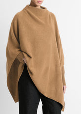 Merino Wool-Cashmere Funnel-Neck Poncho in Accessories | VINCE Women