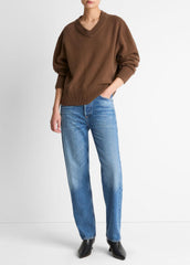 Wool-Cashmere V-Neck Sweater in V-Neck | VINCE Women