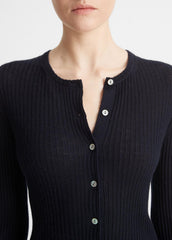 Ribbed Cashmere-Silk Cardigan in Cardigans | VINCE Women