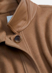 Leather-Trim Wool Cape in Accessories | VINCE Women