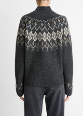 Fair Isle Donegal Cashmere Turtleneck Sweater in Turtleneck | VINCE Women