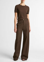 Wool & Cashmere-Blend Short-Sleeve Sweater in Crew Neck | VINCE Women