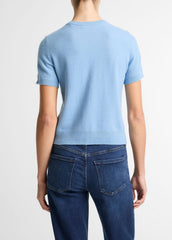 Wool & Cashmere-Blend Short-Sleeve Sweater in Crew Neck | VINCE Women