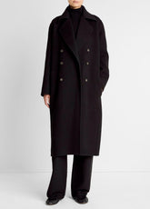 Wool-Blend Double-Breasted Long Coat in Coats | VINCE Women