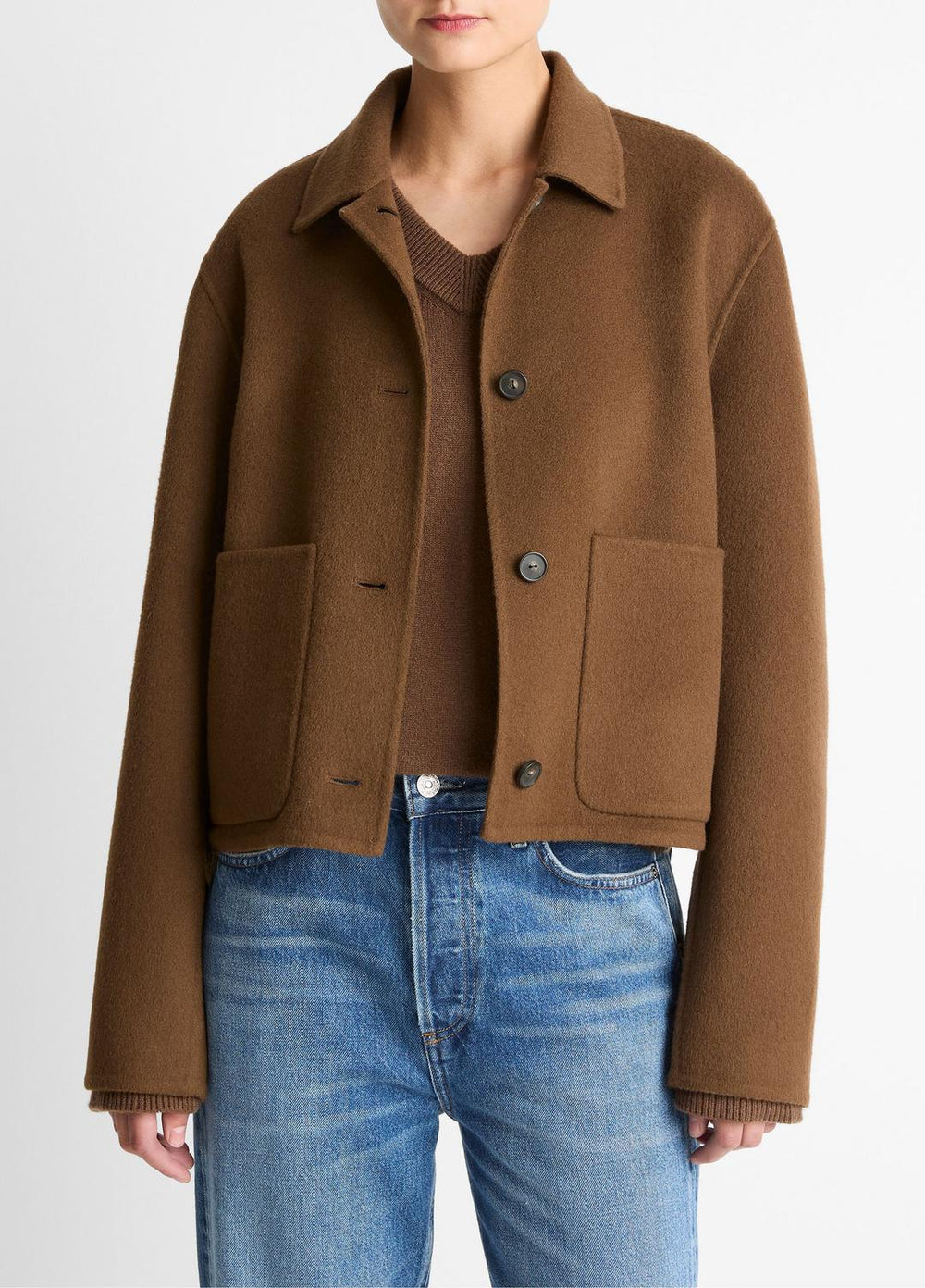 Wool & Cashmere-Blend Short Jacket in Jackets | VINCE Women