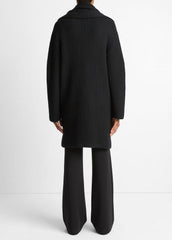 Draped-Scarf Wool-Blend Car Coat in Coats | VINCE Women