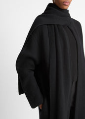Draped-Scarf Wool-Blend Car Coat in Coats | VINCE Women