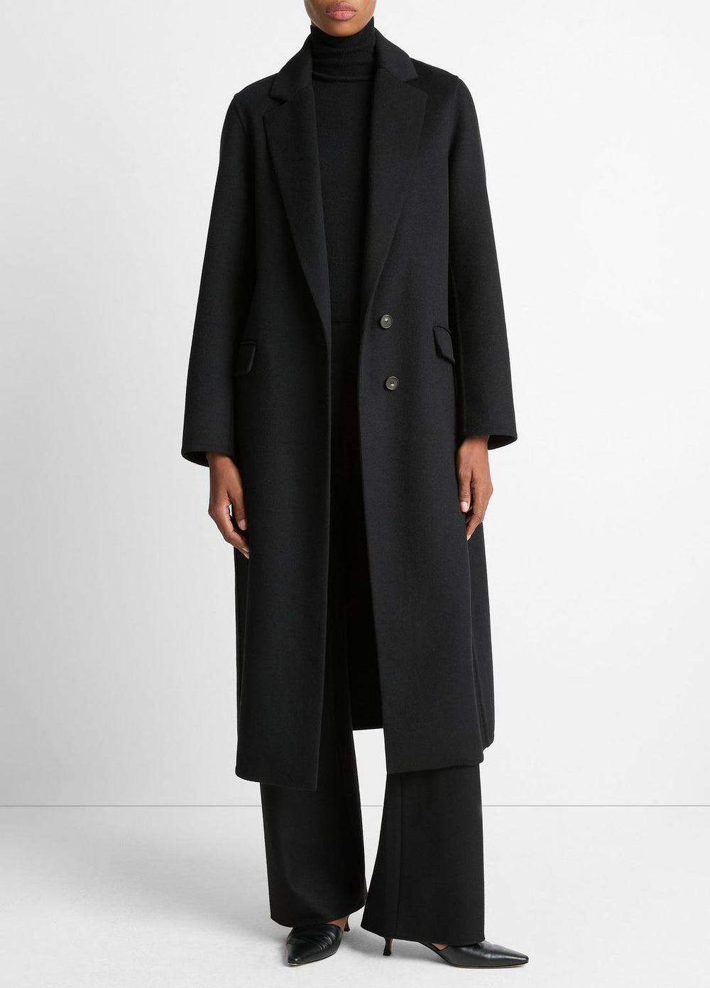 Wool-Blend Single-Breasted Coat in Coats | VINCE Women