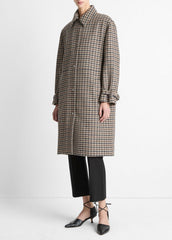 Plaid Car Coat in Coats | VINCE Women