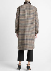 Plaid Car Coat in Coats | VINCE Women