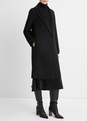 Classic Wool-Blend Straight Coat in Coats | VINCE Women