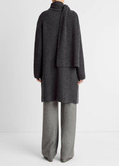Draped-Scarf Wool-Blend Car Coat in Coats | VINCE Women