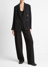Crepe Double-Breasted Blazer in Blazers | VINCE Women