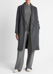 Classic Wool-Blend Straight Coat in Coats | VINCE Women