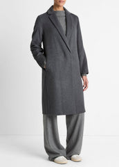 Classic Wool-Blend Straight Coat in Coats | VINCE Women