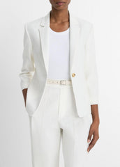 Linen-Blend Shrunken Blazer in Blazers | VINCE Women
