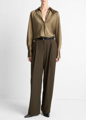 Silk Bias Long-Sleeve Blouse in Long Sleeve | VINCE Women