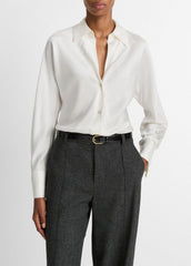 Silk Bias Long-Sleeve Blouse in Long Sleeve | VINCE Women