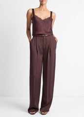 Lace-Trim Satin Camisole in Tank Tops | VINCE Women
