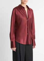 Silk Bias Long-Sleeve Blouse in Long Sleeve | VINCE Women