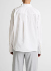 Cotton Cropped Button-Front Shirt in Long Sleeve | VINCE Women