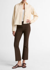 Cotton Cropped Button-Front Shirt in Long Sleeve | VINCE Women